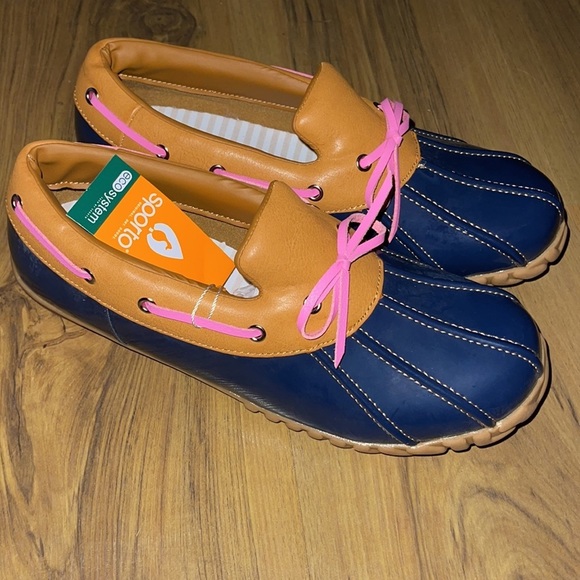 Sporto Women’s Patty Navy/Pink Duck Shoe Boots Size 10 New - Picture 3 of 5